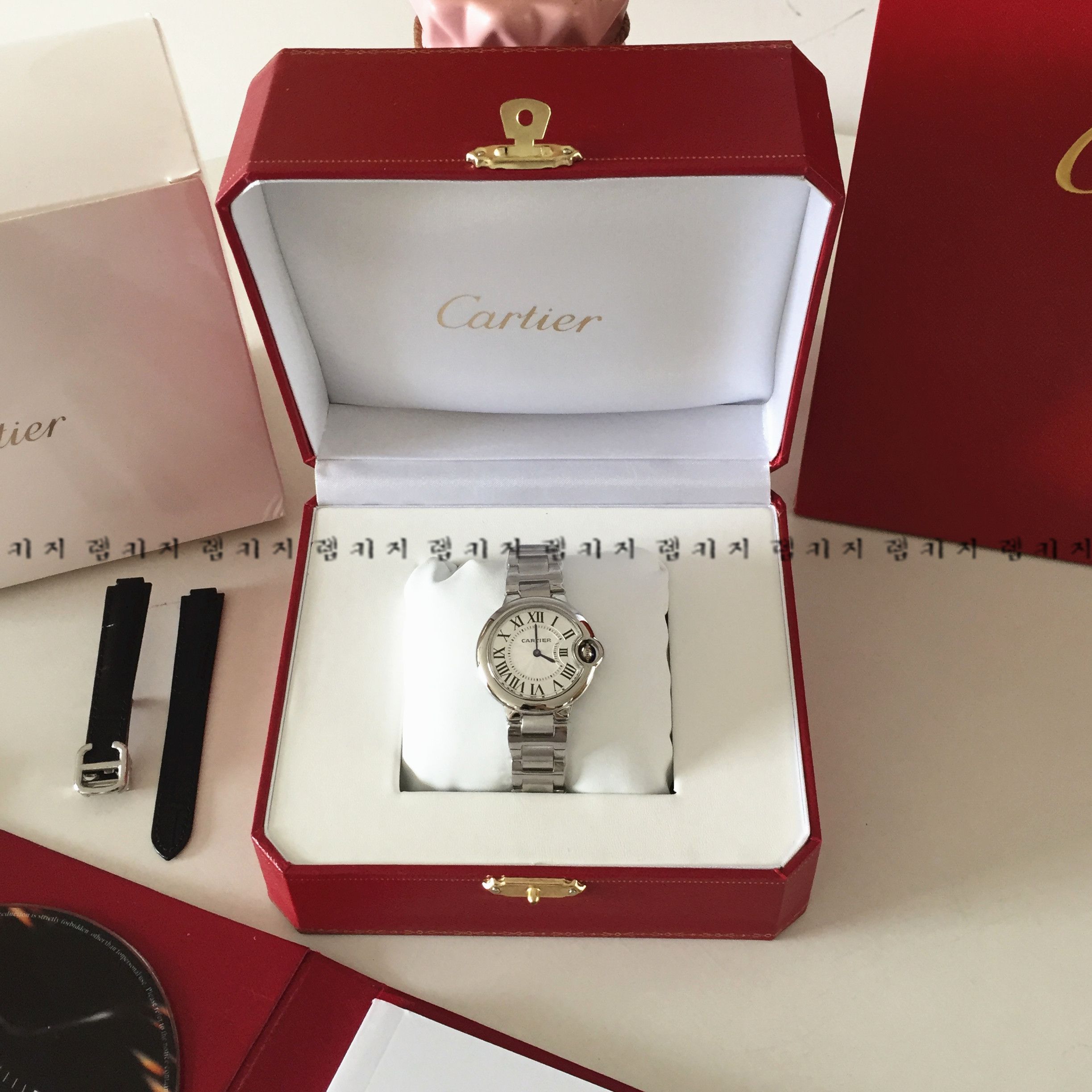 까르띠에 발롱블루 은장 남성용 메탈시계